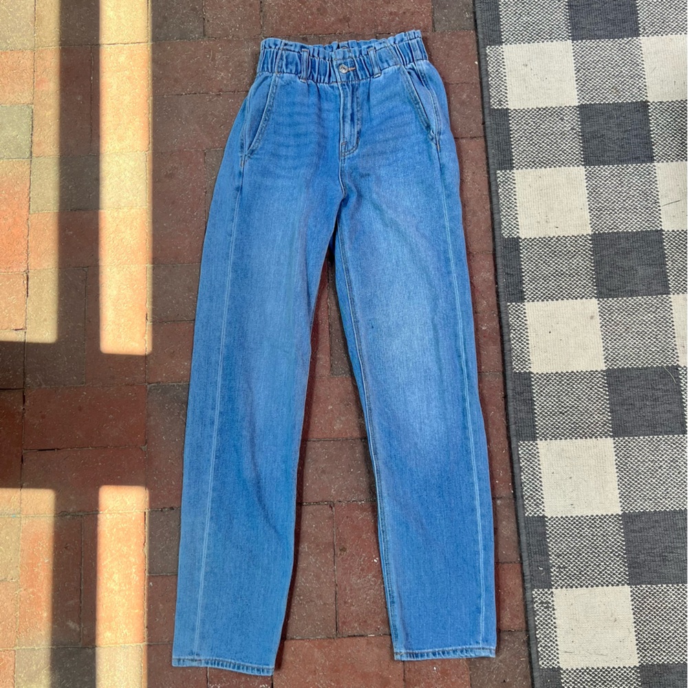 American Eagle Cinch Stretch Waist Jeans Medium Wash Size 00